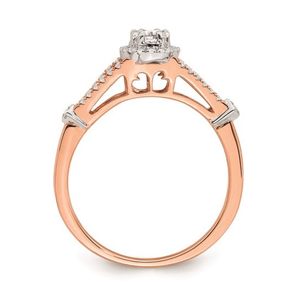 10k Rose Gold Halo 1/3 Ct Diamond Engagement Ring