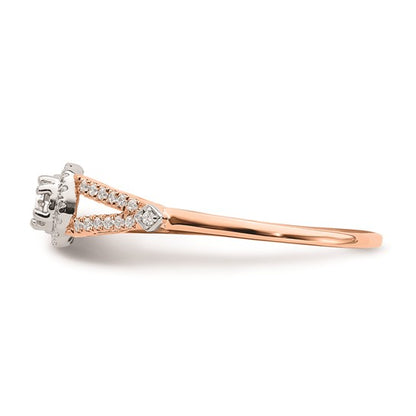 10k Rose Gold Halo 1/3 Ct Diamond Engagement Ring