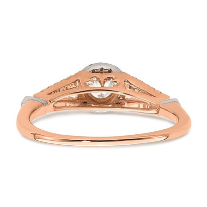 10k Rose Gold Halo 1/3 Ct Diamond Engagement Ring