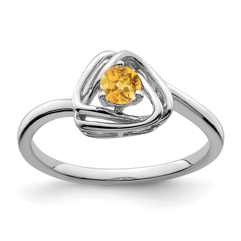 14k Gold Solitaire Gemstone Triangle Ring