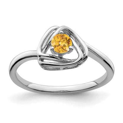 14k Gold Solitaire Gemstone Triangle Ring