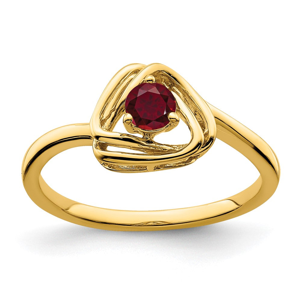 14k Gold Solitaire Gemstone Triangle Ring