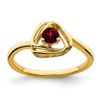 14k Gold Solitaire Gemstone Triangle Ring