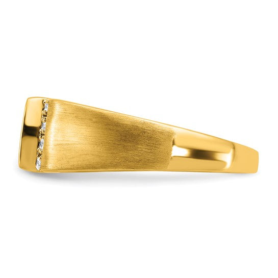 14k Gold Men's Onyx & Diamond Wedding Ring
