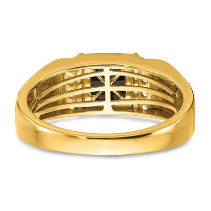 14k Gold Men's Onyx & Diamond Wedding Ring