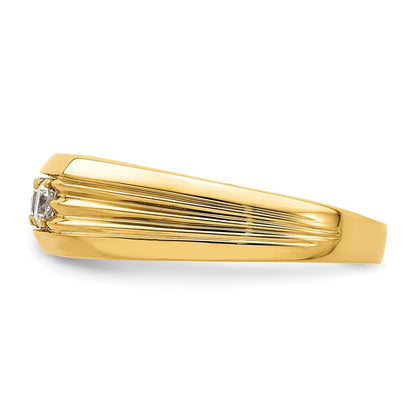 14k Yellow Gold 3-Stone 1/2 carat Diamond Men's Ring Size 10