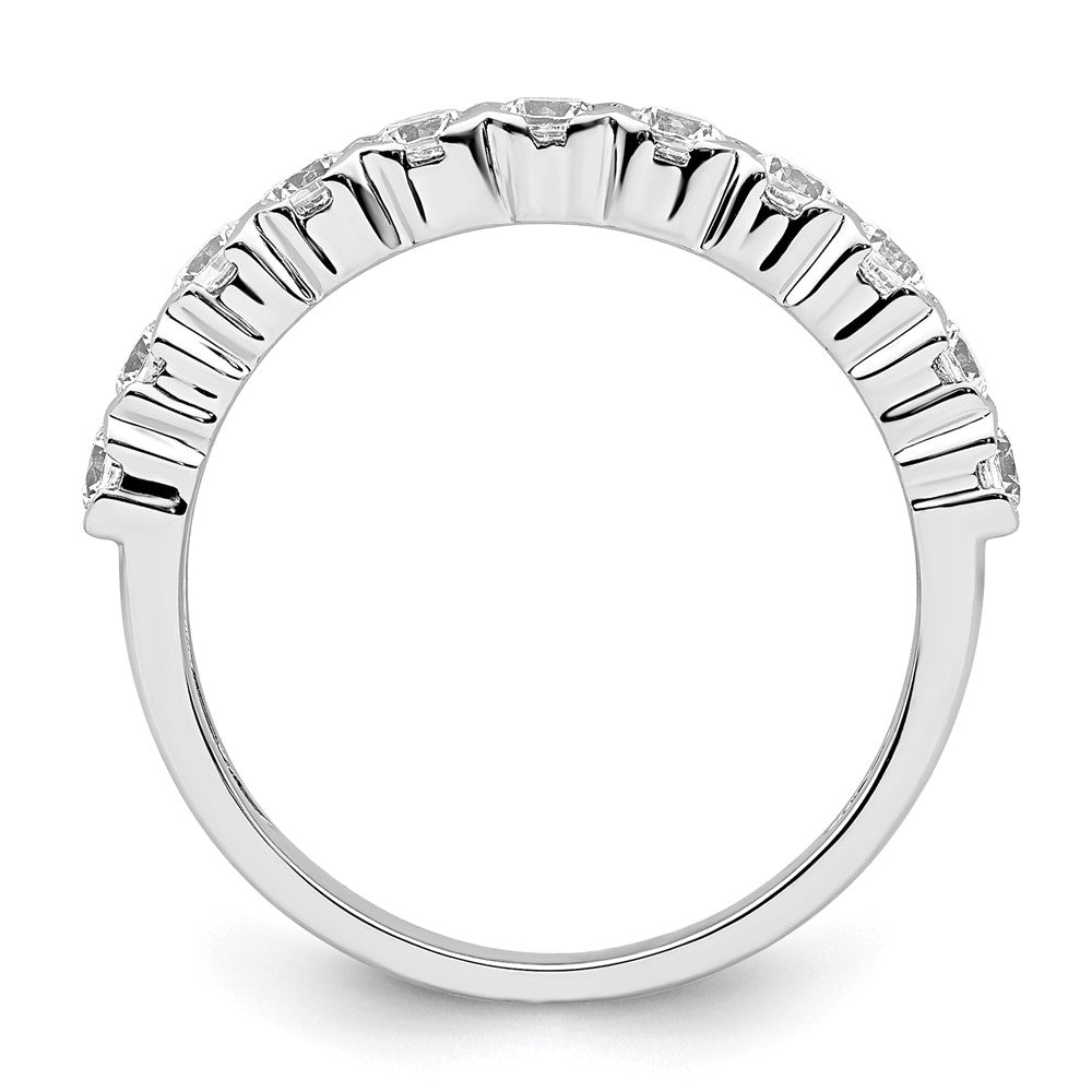 14k White Gold 3/4 carat Lab Grown Diamond Eleven Stone Fashion Band Ring Size 7