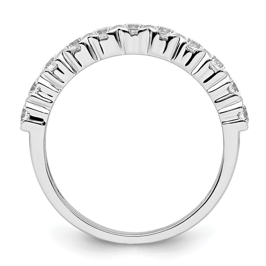 14k White Gold 3/4 carat Lab Grown Diamond Eleven Stone Fashion Band Ring Size 7