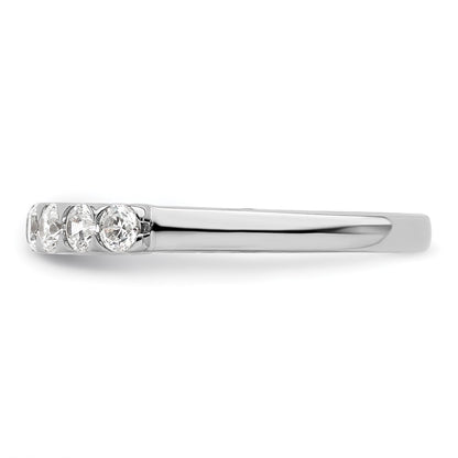 14k White Gold 3/4 carat Lab Grown Diamond Eleven Stone Fashion Band Ring Size 7
