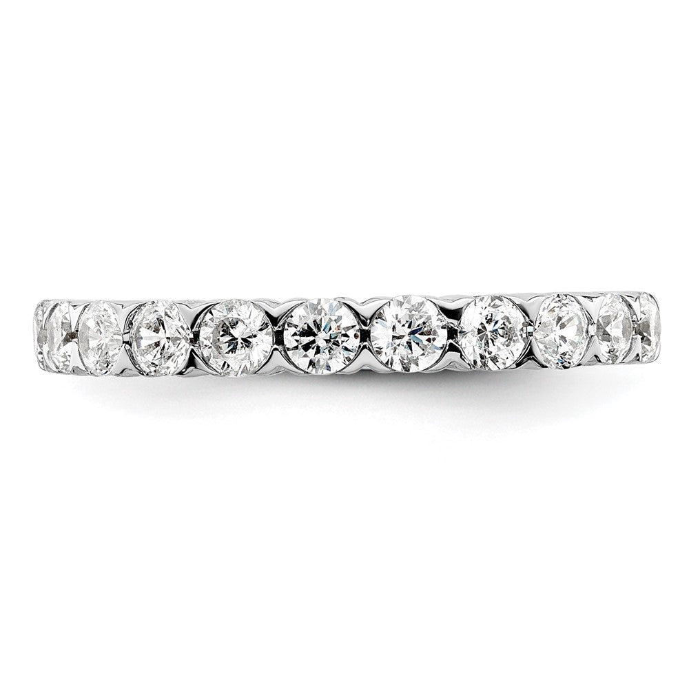 14k White Gold 3/4 carat Lab Grown Diamond Eleven Stone Fashion Band Ring Size 7