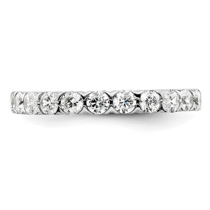 14k White Gold 3/4 carat Lab Grown Diamond Eleven Stone Fashion Band Ring Size 7