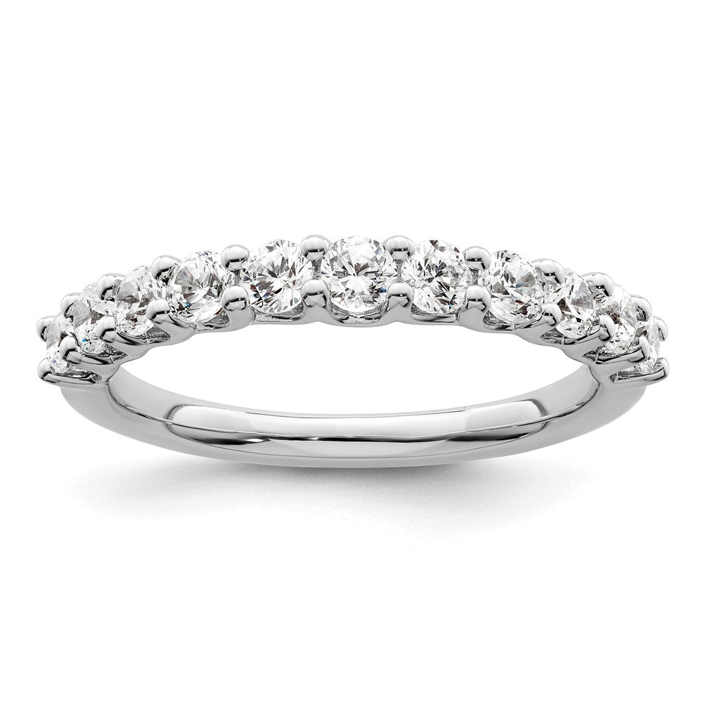 14k White Gold 3/4 carat Lab Grown Diamond Eleven Stone Fashion Band Ring Size 7