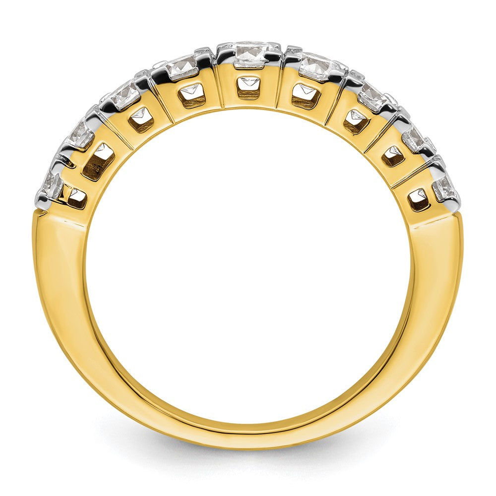 14k Yellow Gold 1 carat Lab Grown Diamond Nine Stone Fashion Band Ring Size 7