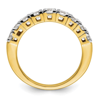 14k Yellow Gold 1 carat Lab Grown Diamond Nine Stone Fashion Band Ring Size 7