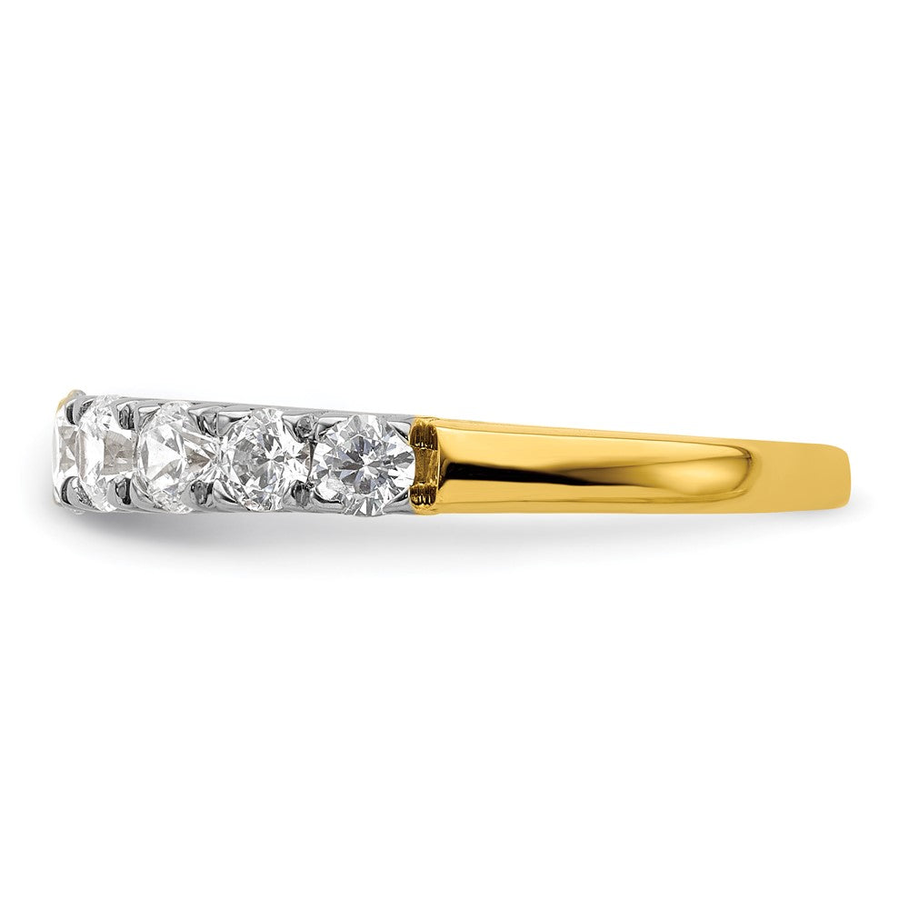 14k Yellow Gold 1 carat Lab Grown Diamond Nine Stone Fashion Band Ring Size 7