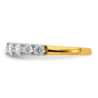 14k Yellow Gold 1 carat Lab Grown Diamond Nine Stone Fashion Band Ring Size 7