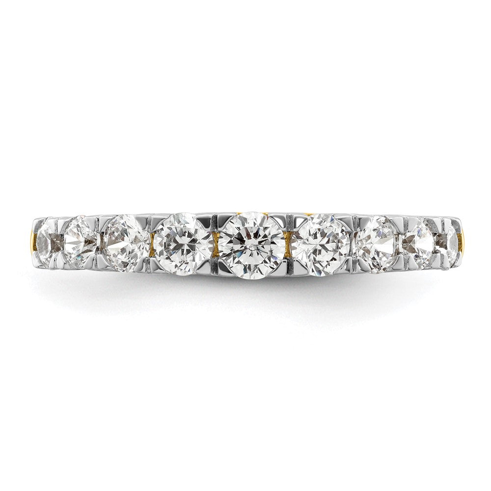 14k Yellow Gold 1 carat Lab Grown Diamond Nine Stone Fashion Band Ring Size 7