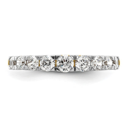 14k Yellow Gold 1 carat Lab Grown Diamond Nine Stone Fashion Band Ring Size 7