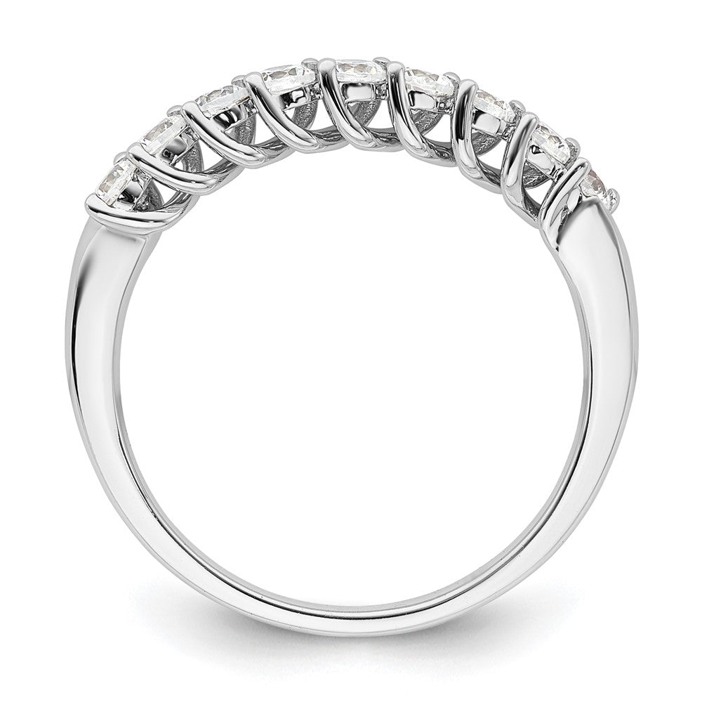 14k White Gold 1/2 carat Lab Grown Diamond Nine Stone Fashion Band Ring Size 7