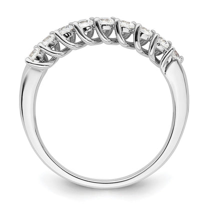 14k White Gold 1/2 carat Lab Grown Diamond Nine Stone Fashion Band Ring Size 7