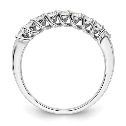 14k White Gold 1/2 carat Lab Grown Diamond Nine Stone Fashion Band Ring Size 7