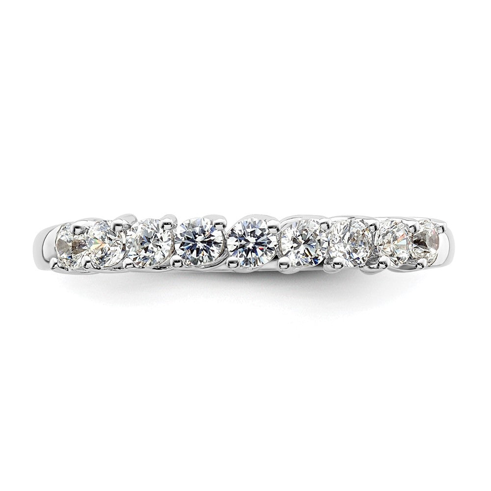 14k White Gold 1/2 carat Lab Grown Diamond Nine Stone Fashion Band Ring Size 7