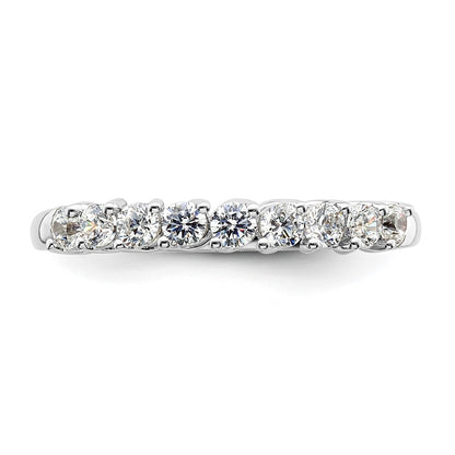 14k White Gold 1/2 carat Lab Grown Diamond Nine Stone Fashion Band Ring Size 7