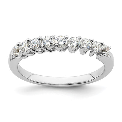 14k White Gold 1/2 carat Lab Grown Diamond Nine Stone Fashion Band Ring Size 7