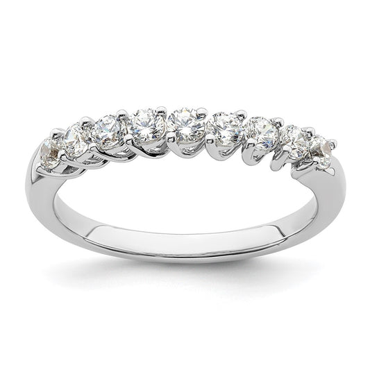 14k White Gold 1/2 carat Lab Grown Diamond Nine Stone Fashion Band Ring Size 7