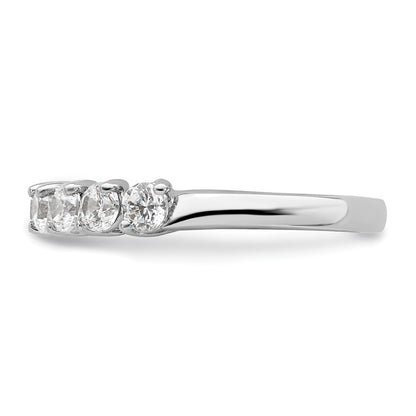 14k White Gold 1 carat Lab Grown Diamond Nine Stone Fashion Band Ring Size 7