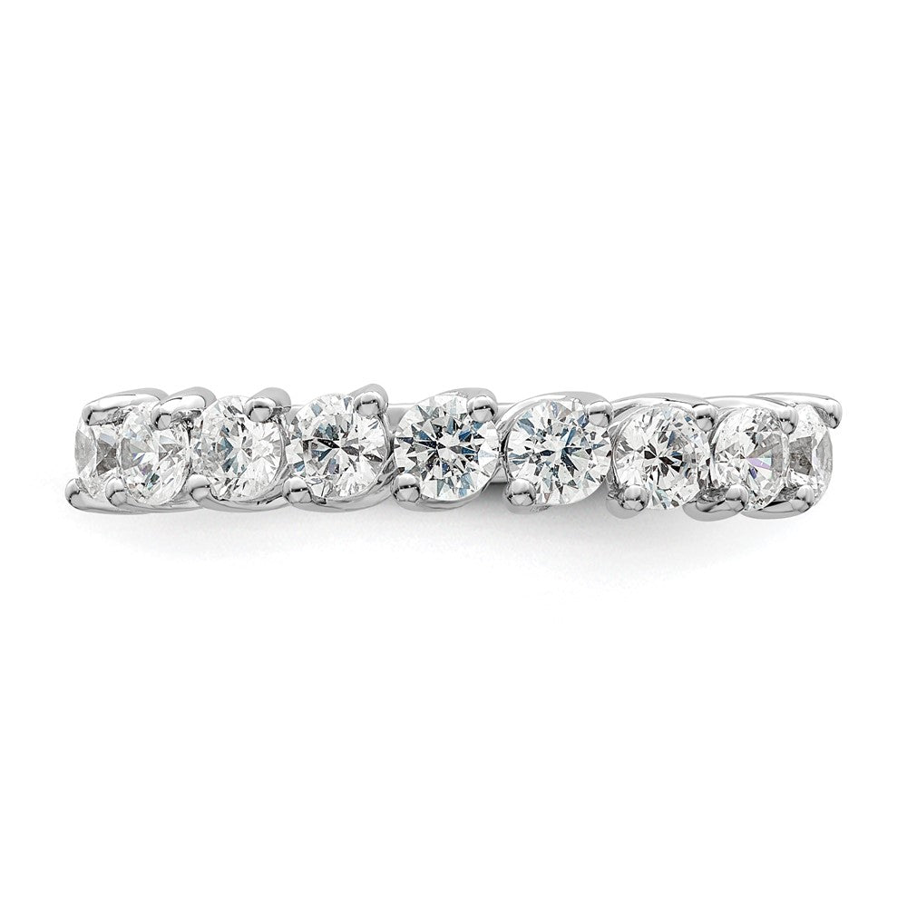 14k White Gold 1 carat Lab Grown Diamond Nine Stone Fashion Band Ring Size 7