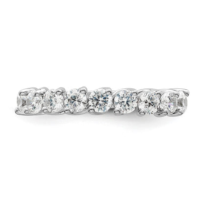 14k White Gold 1 carat Lab Grown Diamond Nine Stone Fashion Band Ring Size 7