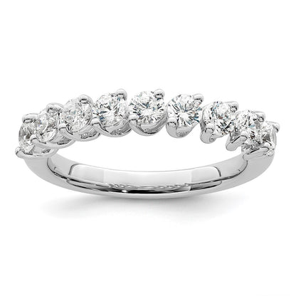 14k White Gold 1 carat Lab Grown Diamond Nine Stone Fashion Band Ring Size 7