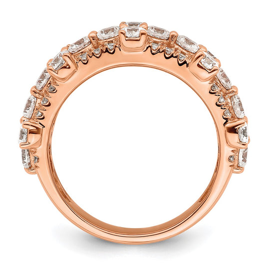 14k Rose Gold 2 1/2 carat Lab Gronw Diamond Fashion Ring Size 7