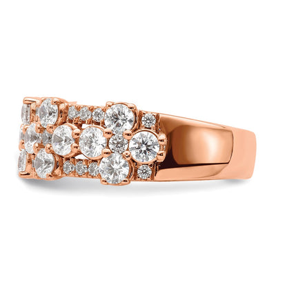 14k Rose Gold 2 1/2 carat Lab Gronw Diamond Fashion Ring Size 7