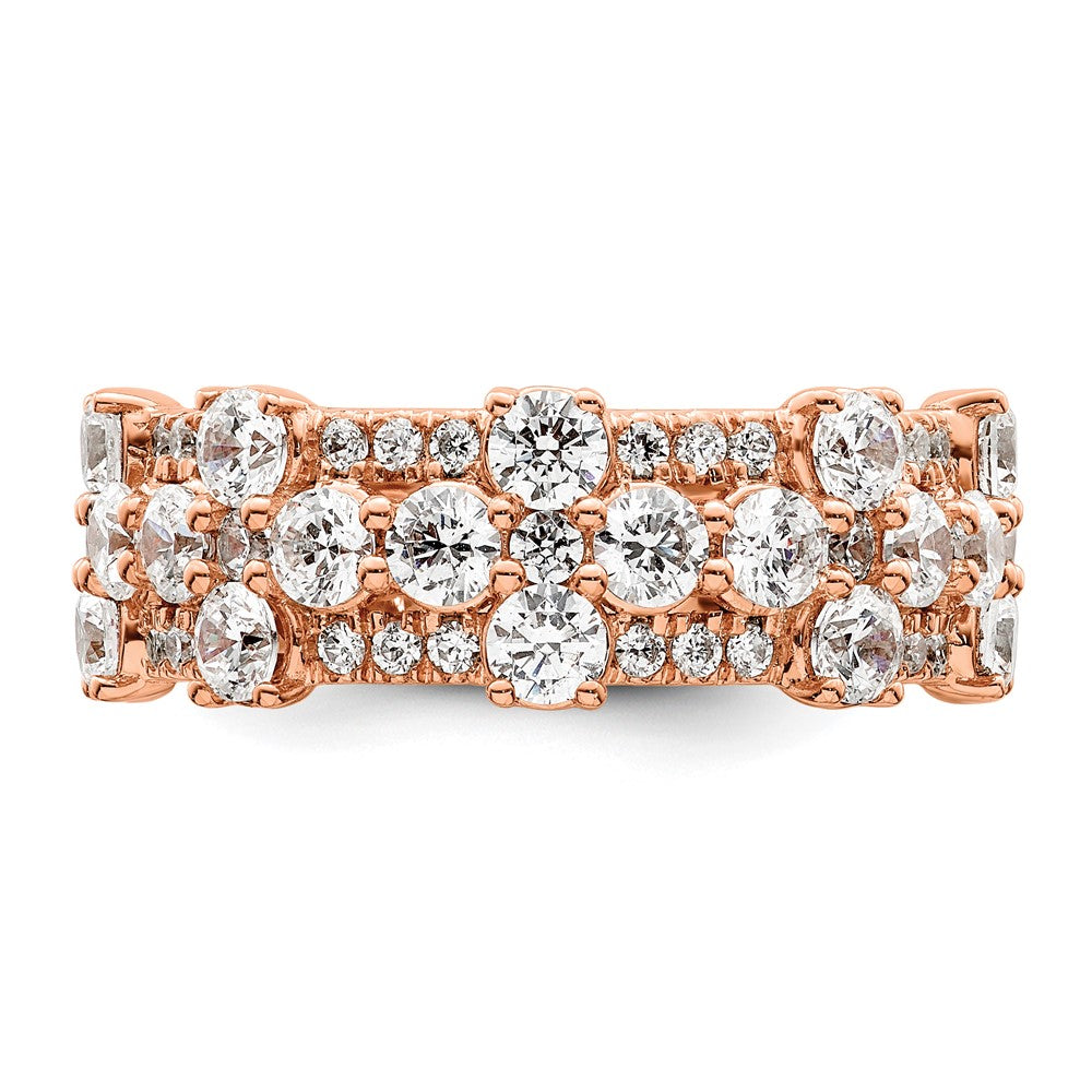 14k Rose Gold 2 1/2 carat Lab Gronw Diamond Fashion Ring Size 7