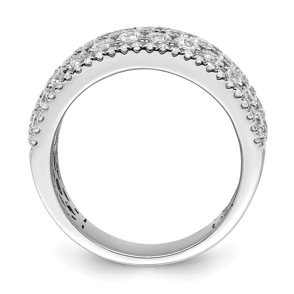 14k White Gold 2 carat Lab Grown Diamond Fashion Band Ring Size 7