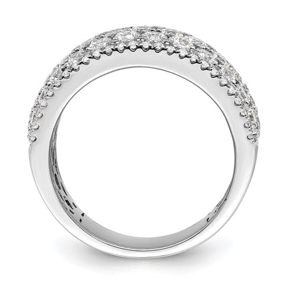14k White Gold 2 carat Lab Grown Diamond Fashion Band Ring Size 7