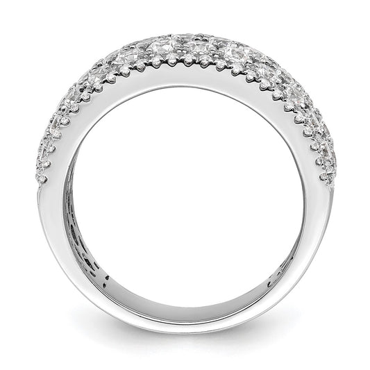 14k White Gold 2 carat Lab Grown Diamond Fashion Band Ring Size 7