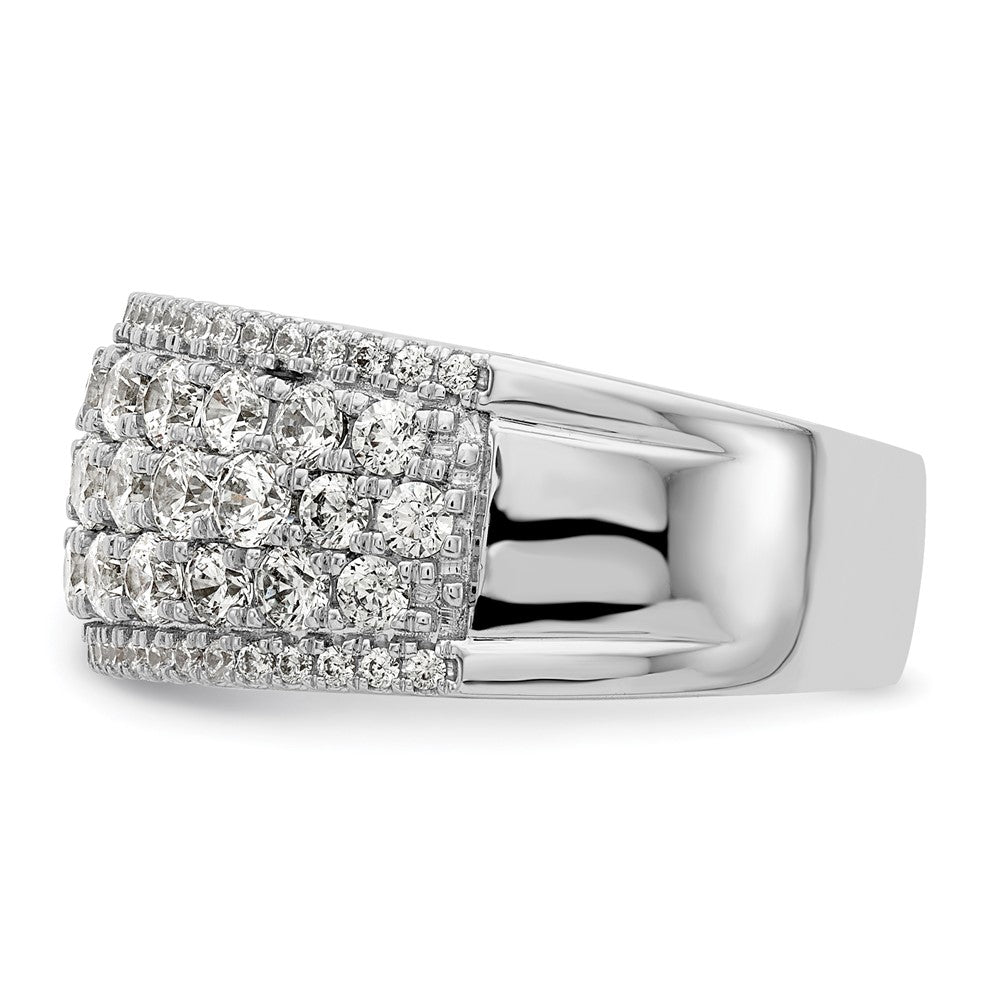 14k White Gold 2 carat Lab Grown Diamond Fashion Band Ring Size 7