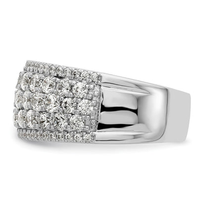 14k White Gold 2 carat Lab Grown Diamond Fashion Band Ring Size 7