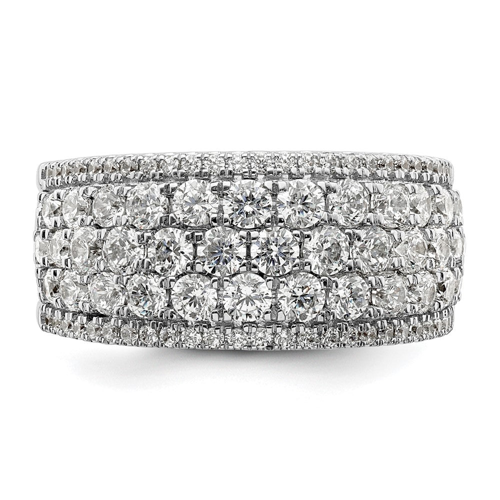 14k White Gold 2 carat Lab Grown Diamond Fashion Band Ring Size 7