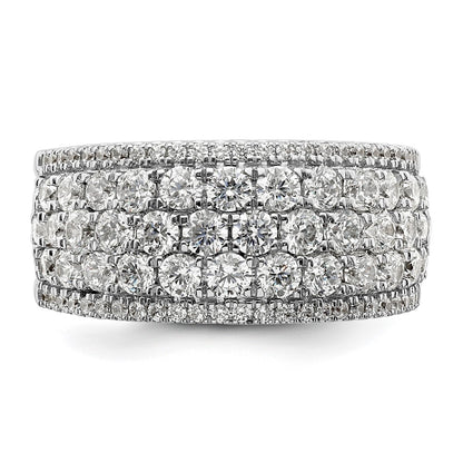 14k White Gold 2 carat Lab Grown Diamond Fashion Band Ring Size 7