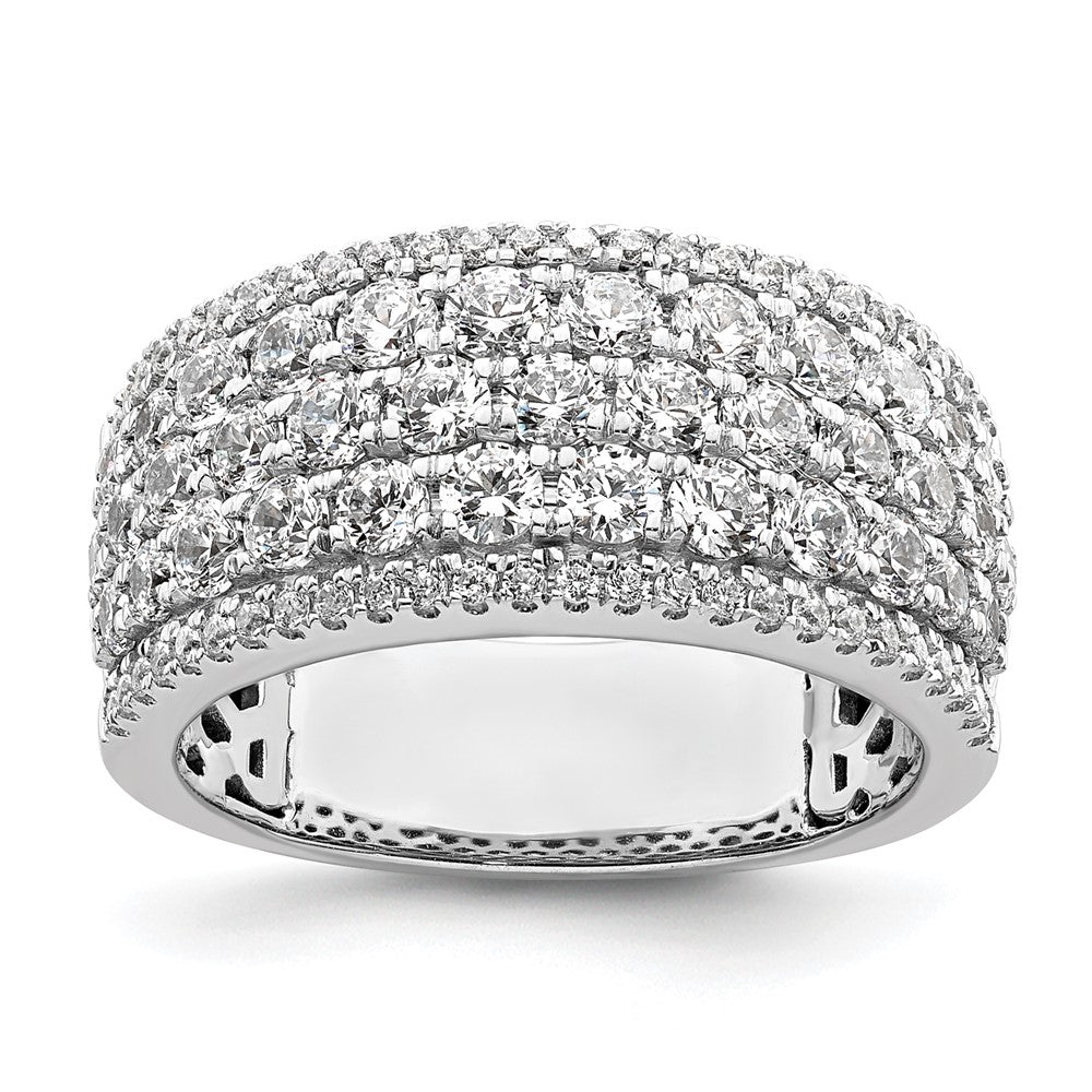 14k White Gold 2 carat Lab Grown Diamond Fashion Band Ring Size 7