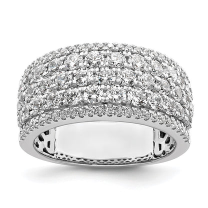 14k White Gold 2 carat Lab Grown Diamond Fashion Band Ring Size 7