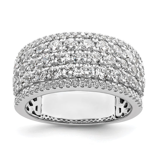 14k White Gold 2 carat Lab Grown Diamond Fashion Band Ring Size 7