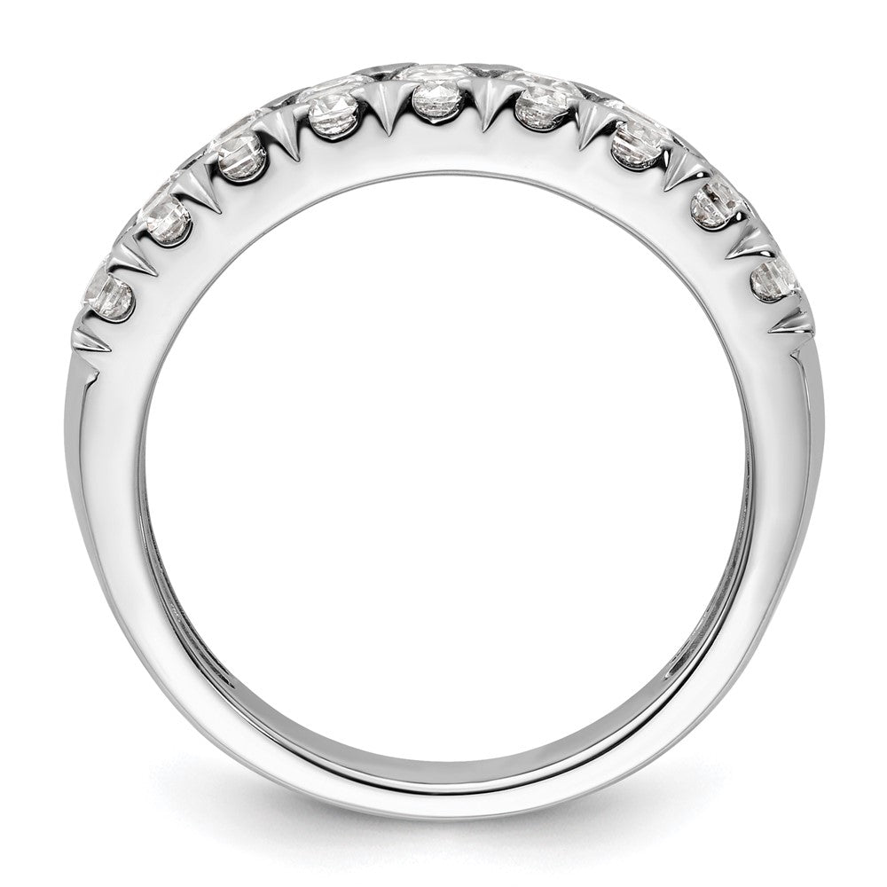14k White Gold 1 1/2 carat Lab Grown Diamond Double Row Fashion Band Ring Size 7