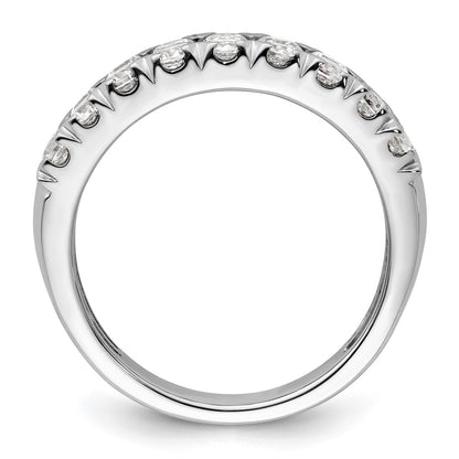 14k White Gold 1 1/2 carat Lab Grown Diamond Double Row Fashion Band Ring Size 7