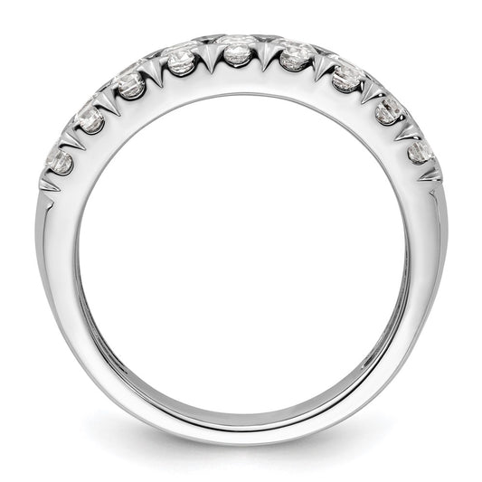 14k White Gold 1 1/2 carat Lab Grown Diamond Double Row Fashion Band Ring Size 7