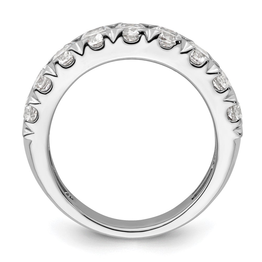 14k White Gold 3 carat Lab Grown Diamond Double Row Fashion Band Ring Size 7